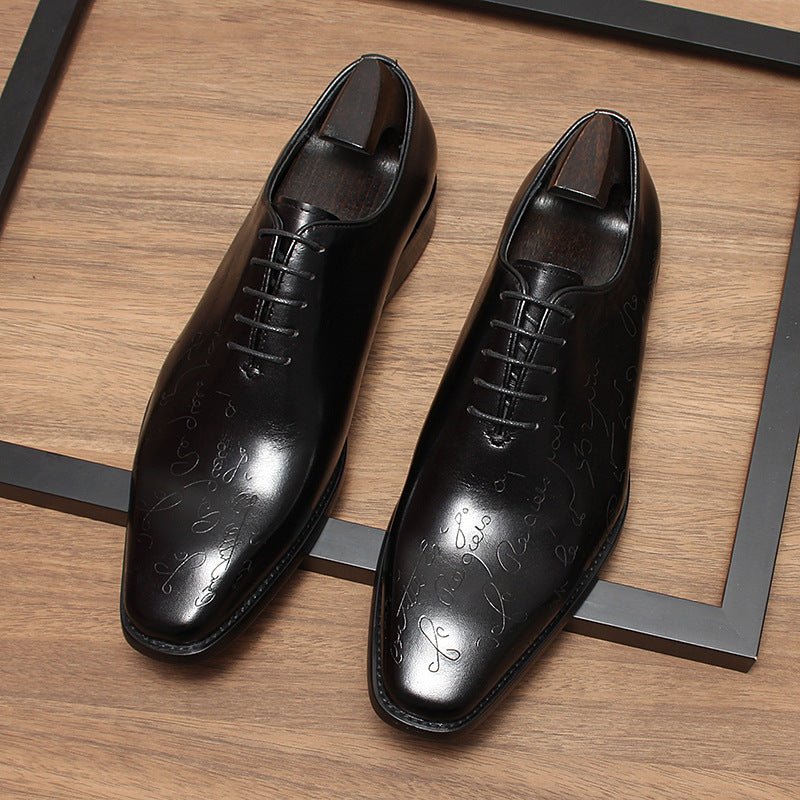 Men's Unique Etched Oxfords: Polished Fashion Celebration Dress Shoesyes