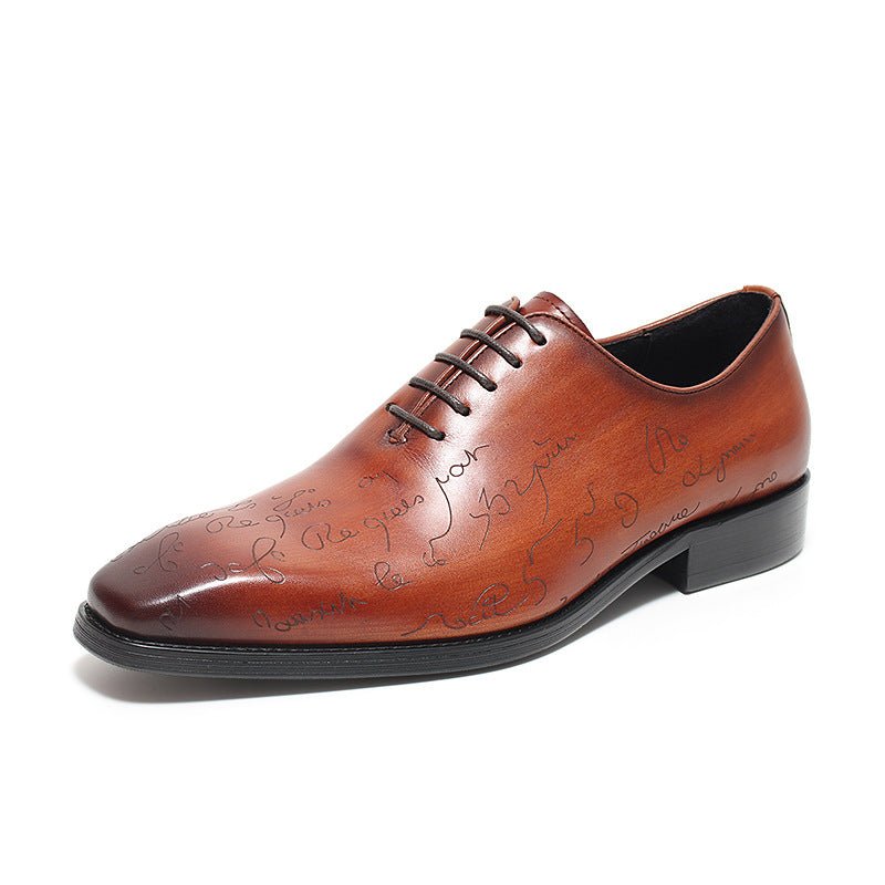 Men's Unique Etched Oxfords: Polished Fashion Celebration Dress Shoesyes