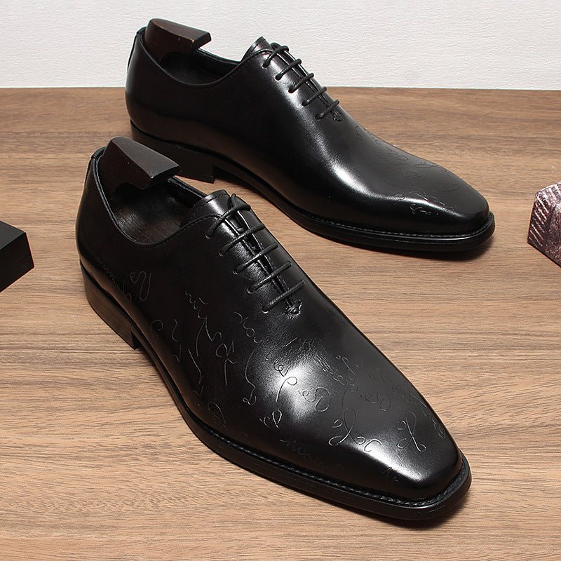 Men's Unique Etched Oxfords: Polished Fashion Celebration Dress Shoesyes