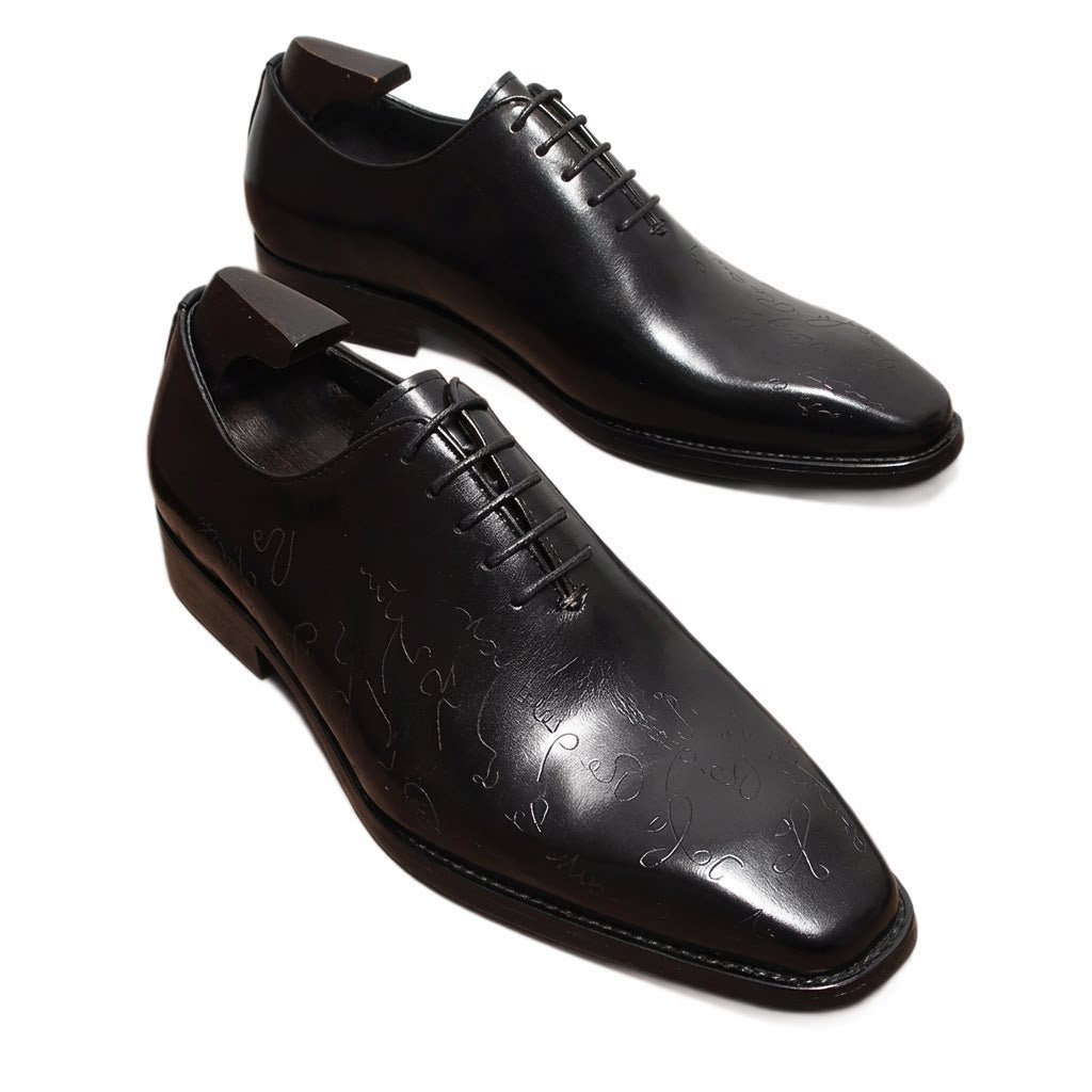 Men's Unique Etched Oxfords: Polished Fashion Celebration Dress Shoesyes