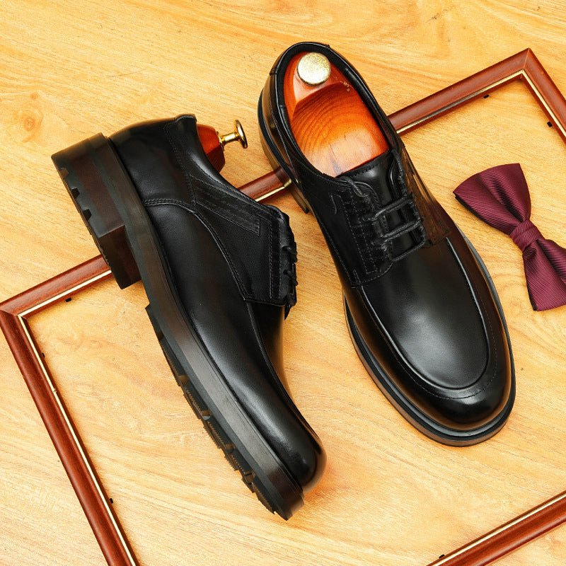 Men's Vintage Derby Shoes: Burnished Leather Formal Dress Shoes