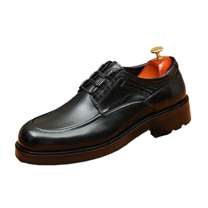 Men's Vintage Derby Shoes: Burnished Leather Formal Dress Shoes