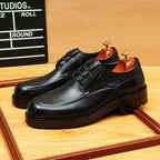 Men's Vintage Derby Shoes: Burnished Leather Formal Dress Shoes