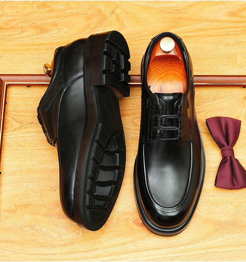 Men's Vintage Derby Shoes: Burnished Leather Formal Dress Shoes