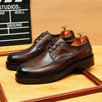 Men's Vintage Derby Shoes: Burnished Leather Formal Dress Shoes