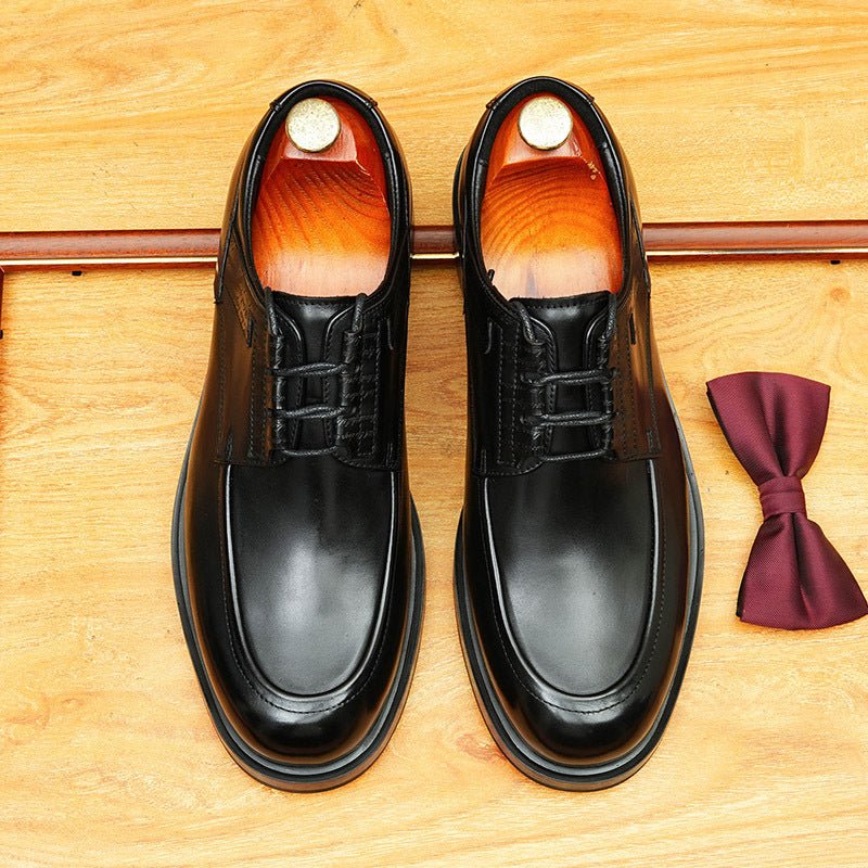 Men's Vintage Derby Shoes: Burnished Leather Formal Dress Shoes