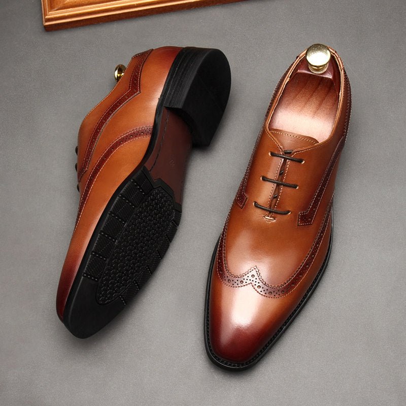 Men's Vintage Wingtip Oxfords: Suited Fashion Wedding Dress Shoesyes