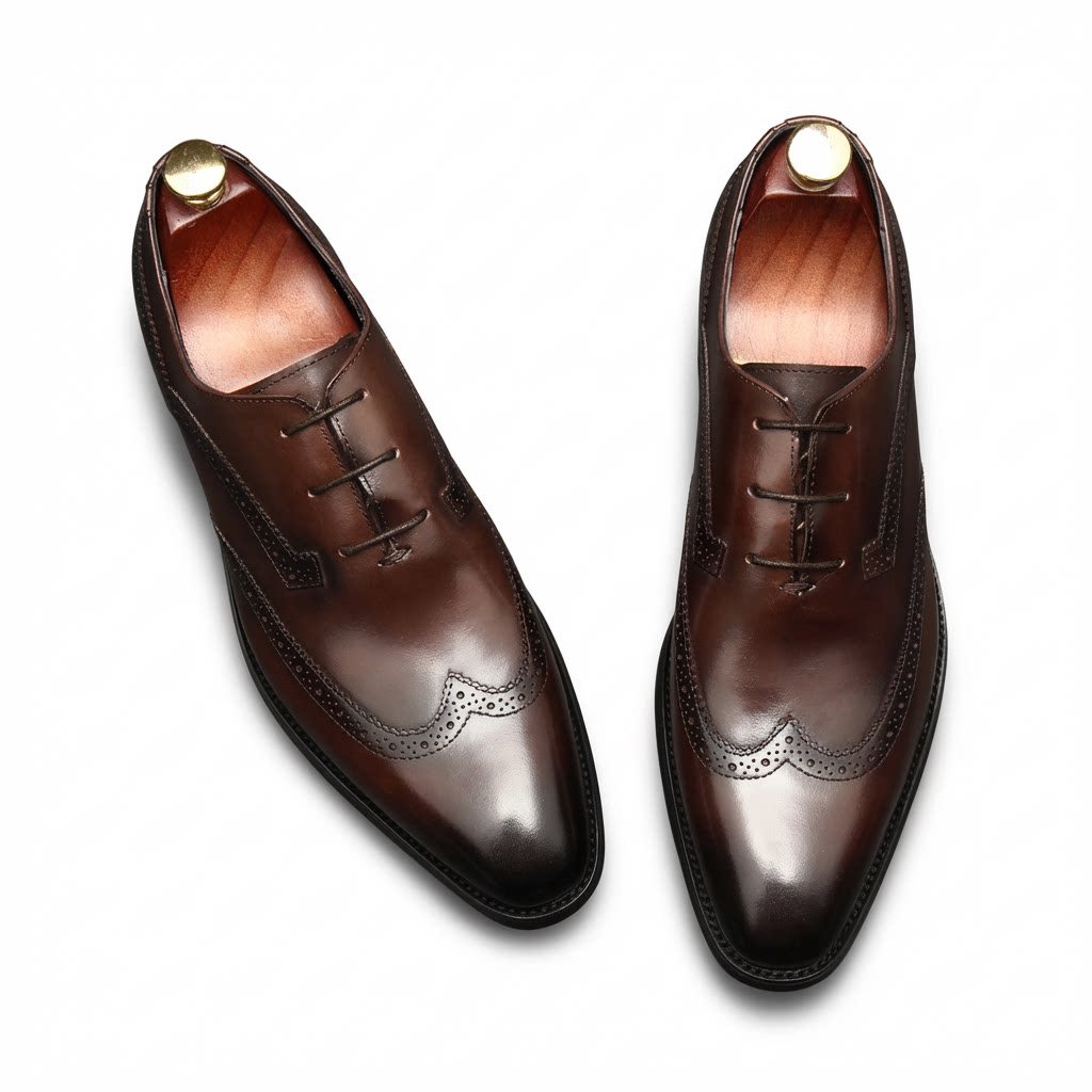 Men's Vintage Wingtip Oxfords: Suited Fashion Wedding Dress Shoesyes