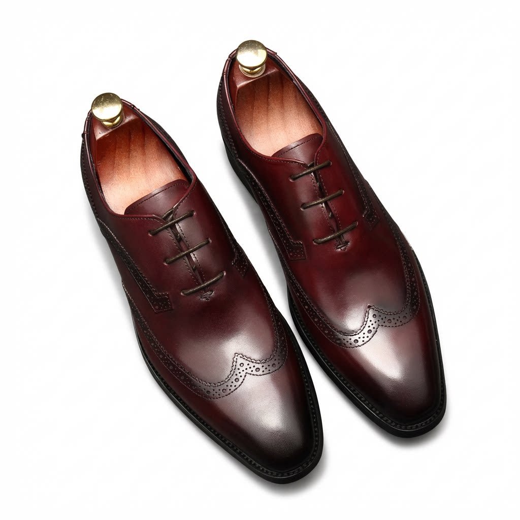 Men's Vintage Wingtip Oxfords: Suited Fashion Wedding Dress Shoesyes