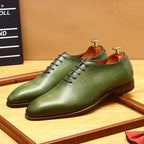 Men's Wholecut Leather Oxford Shoes Hand - Painted Patina Dress Shoesyes