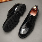 Men's Wingtip Brogue Derby Shoes: Classic Wedding Formal Dress Shoesyes
