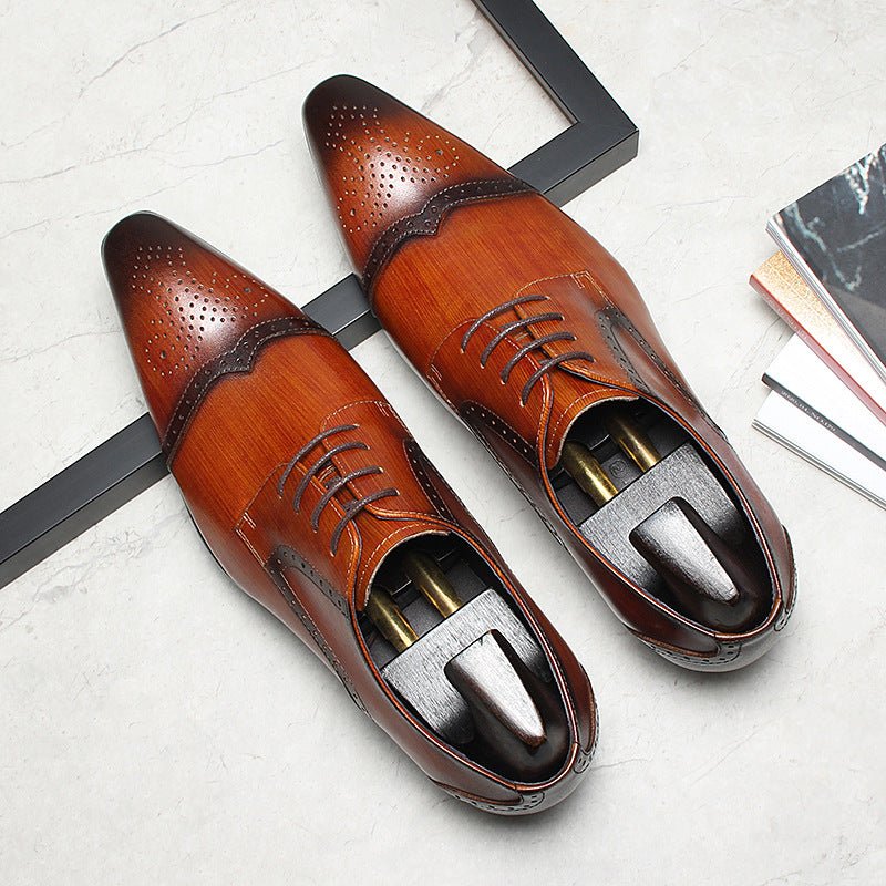 Men's Wingtip Brogue Derby Shoes: Stylish Wedding Formal Dress Shoesyes