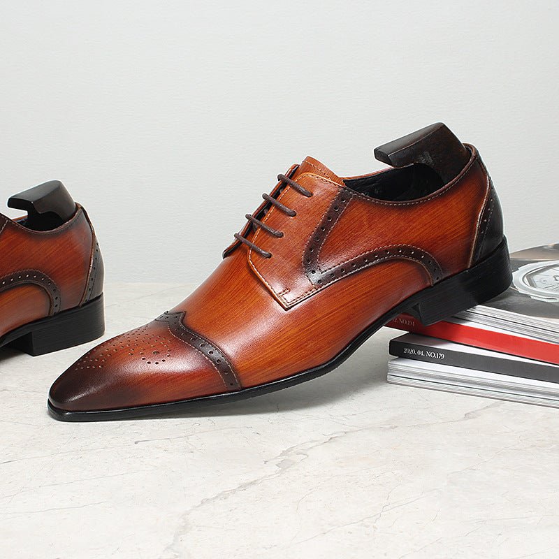 Men's Wingtip Brogue Derby Shoes: Stylish Wedding Formal Dress Shoesyes