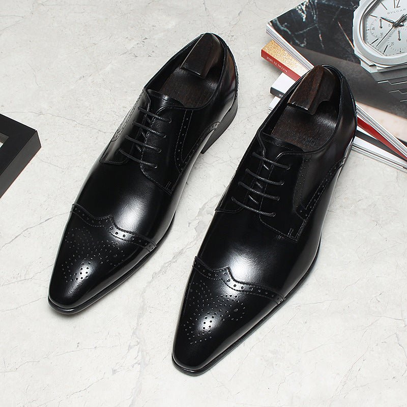 Men's Wingtip Brogue Derby Shoes: Stylish Wedding Formal Dress Shoesyes