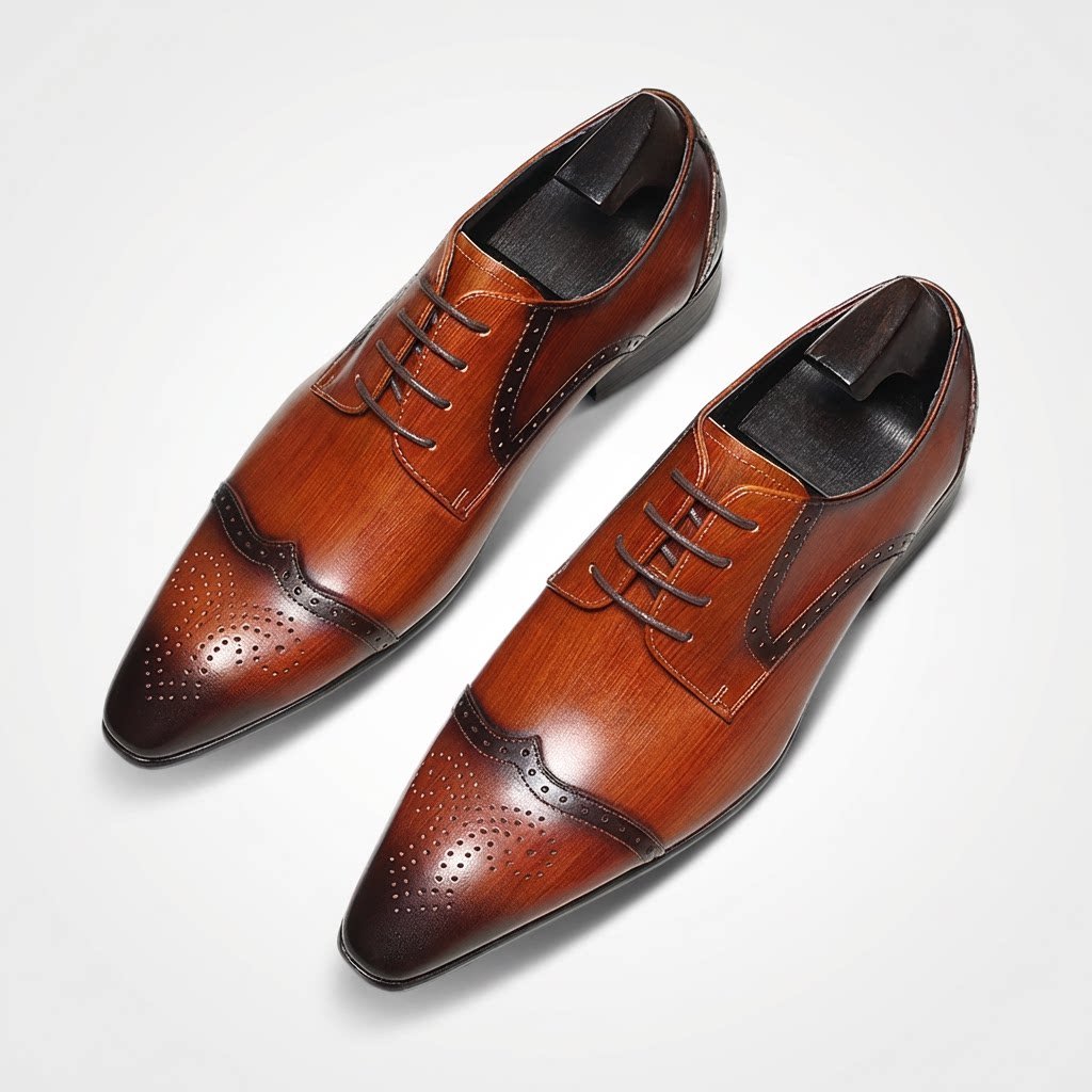 Men's Wingtip Brogue Derby Shoes: Stylish Wedding Formal Dress Shoesyes