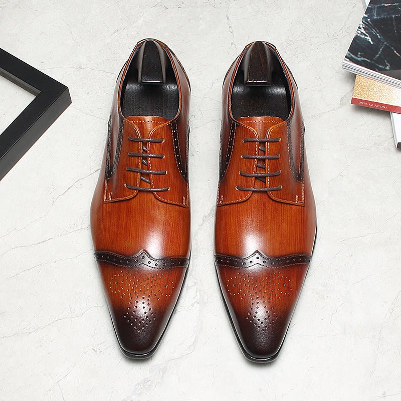 Men's Wingtip Brogue Derby Shoes: Stylish Wedding Formal Dress Shoesyes