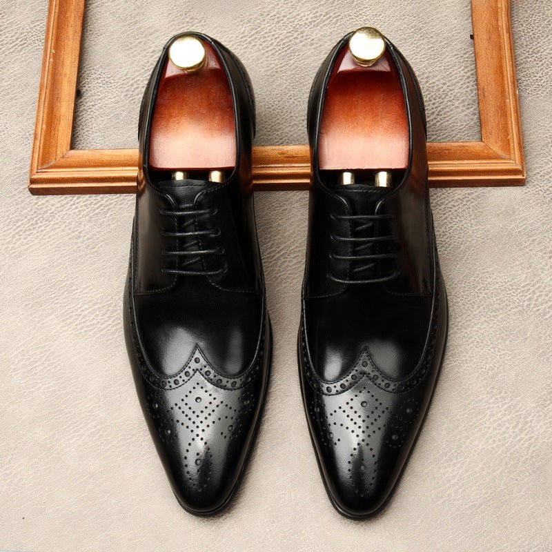 Men's Wingtip Brogue Derby: Stylish Wedding Formal Dress Shoesyes