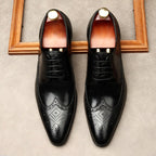 Men's Wingtip Brogue Derby: Stylish Wedding Formal Dress Shoesyes