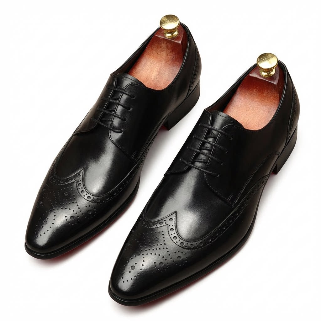 Men's Wingtip Brogue Derby: Stylish Wedding Formal Dress Shoesyes