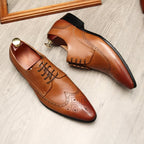 Men's Wingtip Brogue Derby: Stylish Wedding Formal Dress Shoesyes