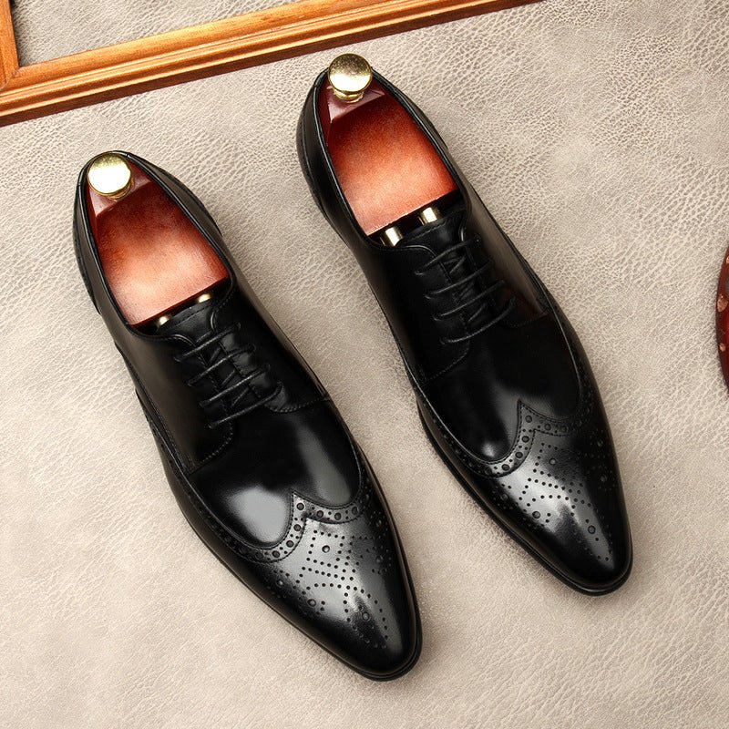 Men's Wingtip Brogue Derby: Stylish Wedding Formal Dress Shoesyes