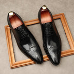 Men's Wingtip Brogue Derby: Stylish Wedding Formal Dress Shoesyes