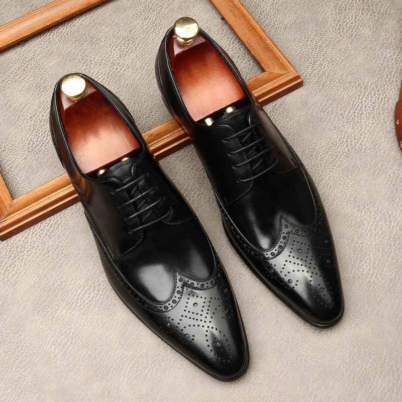 Men's Wingtip Brogue Derby: Stylish Wedding Formal Dress Shoesyes