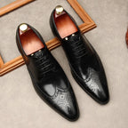Men's Wingtip Brogue Derby: Stylish Wedding Formal Dress Shoesyes