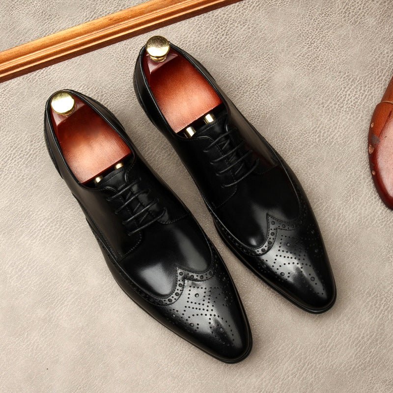 Men's Wingtip Brogue Derby: Stylish Wedding Formal Dress Shoesyes