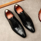Men's Wingtip Brogue Derby: Stylish Wedding Formal Dress Shoesyes