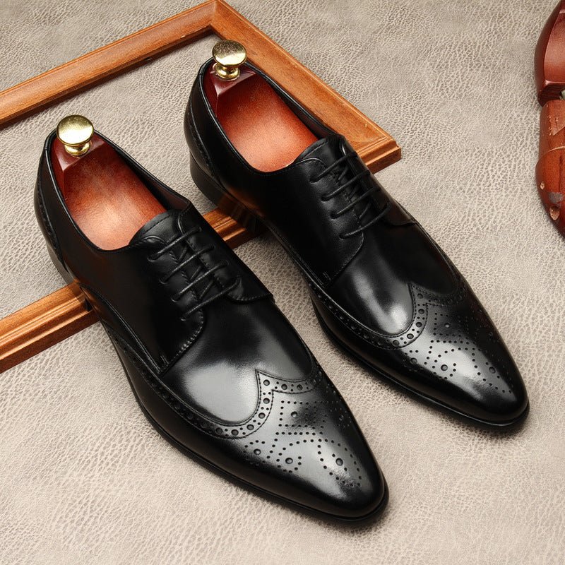 Men's Wingtip Brogue Derby: Stylish Wedding Formal Dress Shoesyes