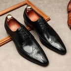 Men's Wingtip Brogue Derby: Stylish Wedding Formal Dress Shoesyes