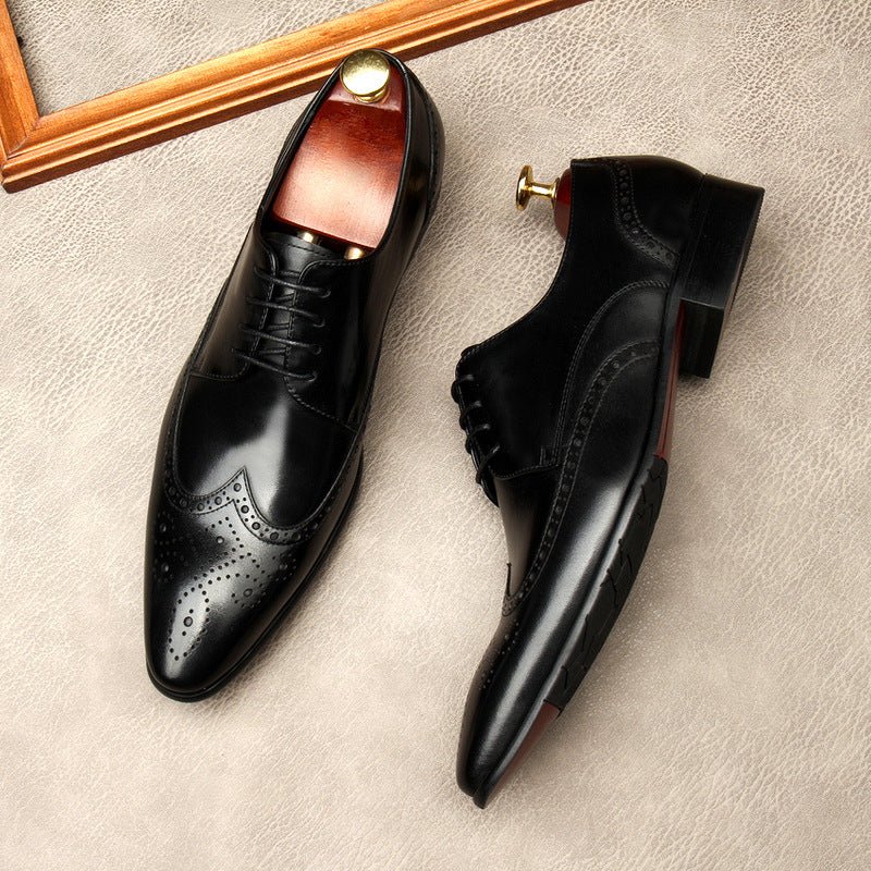 Men's Wingtip Brogue Derby: Stylish Wedding Formal Dress Shoesyes