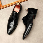 Men's Wingtip Brogue Derby: Stylish Wedding Formal Dress Shoesyes