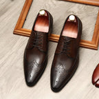 Men's Wingtip Brogue Derby: Stylish Wedding Formal Dress Shoesyes