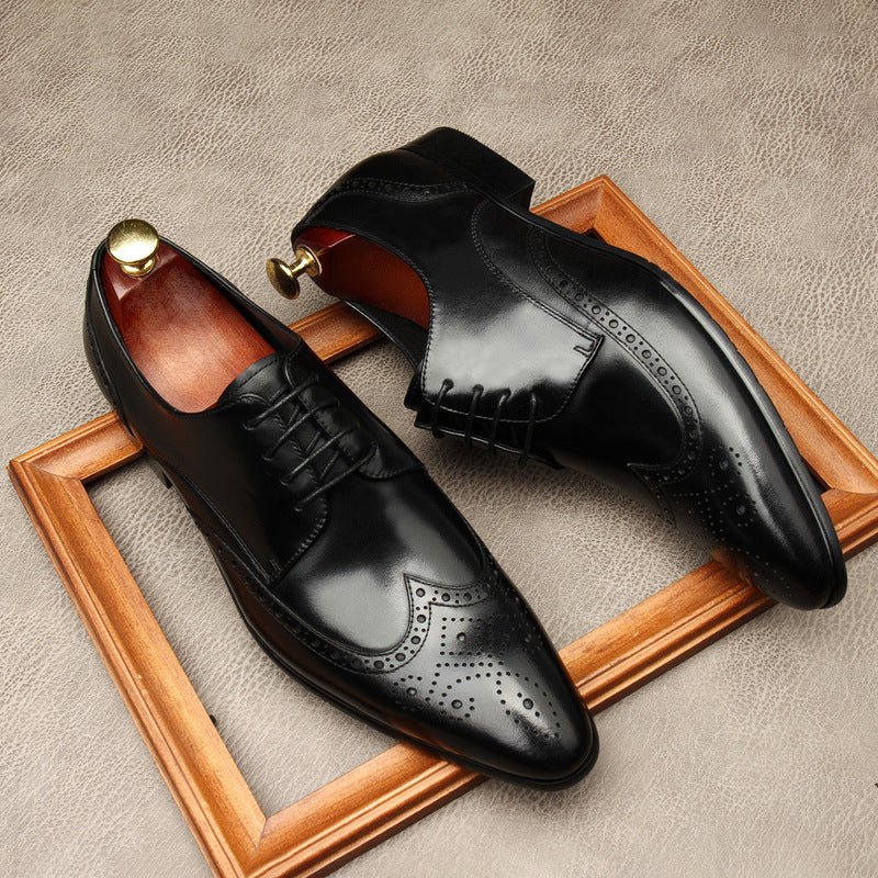 Men's Wingtip Brogue Derby: Stylish Wedding Formal Dress Shoesyes