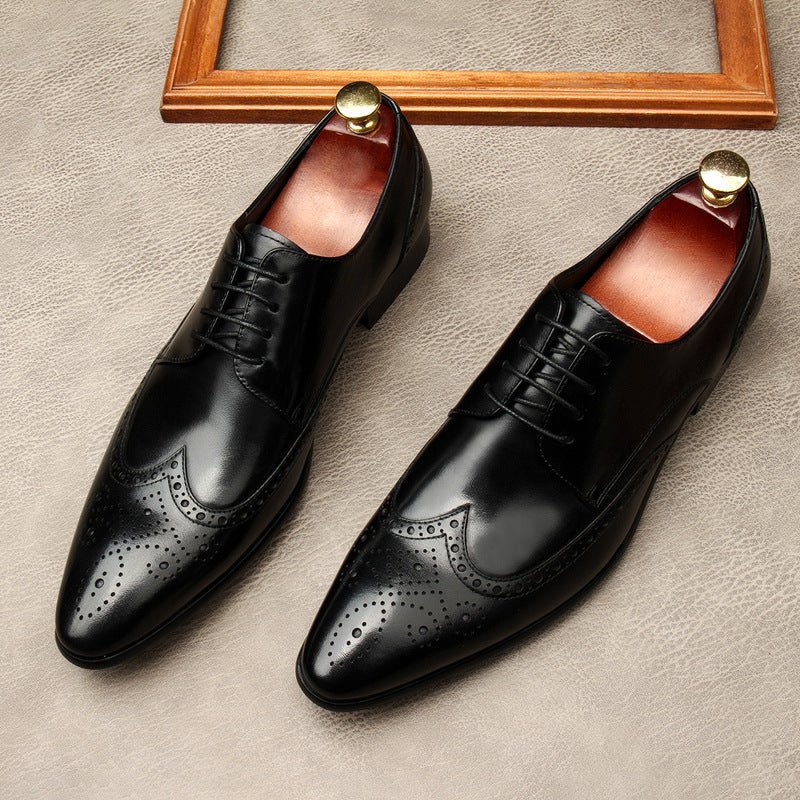 Men's Wingtip Brogue Derby: Stylish Wedding Formal Dress Shoesyes