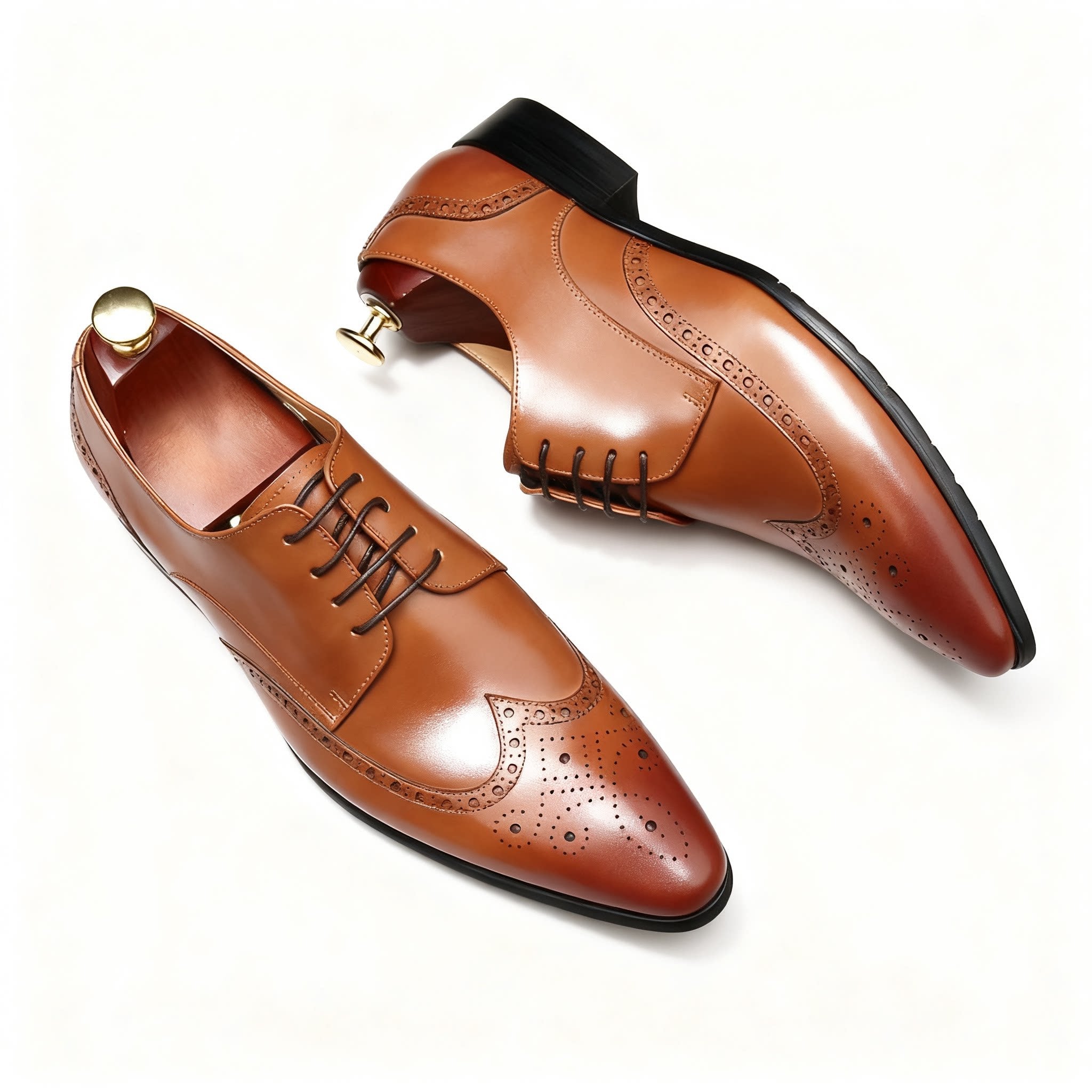 Men's Wingtip Brogue Derby: Stylish Wedding Formal Dress Shoesyes
