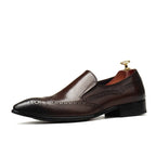 Men's Wingtip Brogue Dress Shoes: Pointed Toe Wedding Slip - on Loafersyes