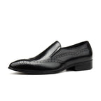 Men's Wingtip Brogue Dress Shoes: Pointed Toe Wedding Slip - on Loafersyes