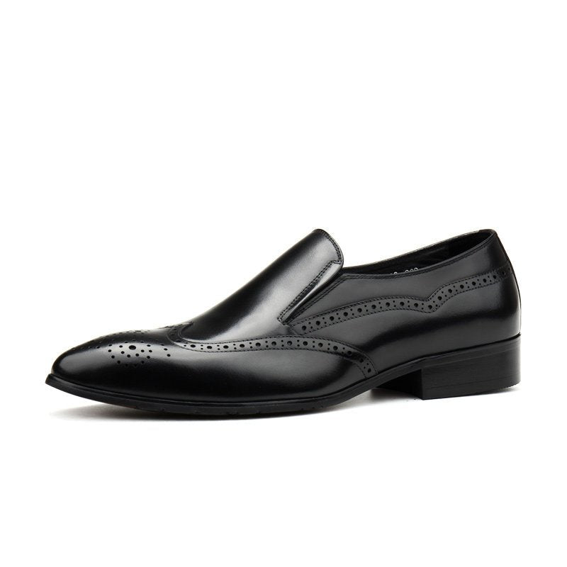 Men's Wingtip Brogue Dress Shoes: Pointed Toe Wedding Slip - on Loafersyes