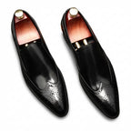 Men's Wingtip Brogue Dress Shoes: Pointed Toe Wedding Slip - on Loafersyes