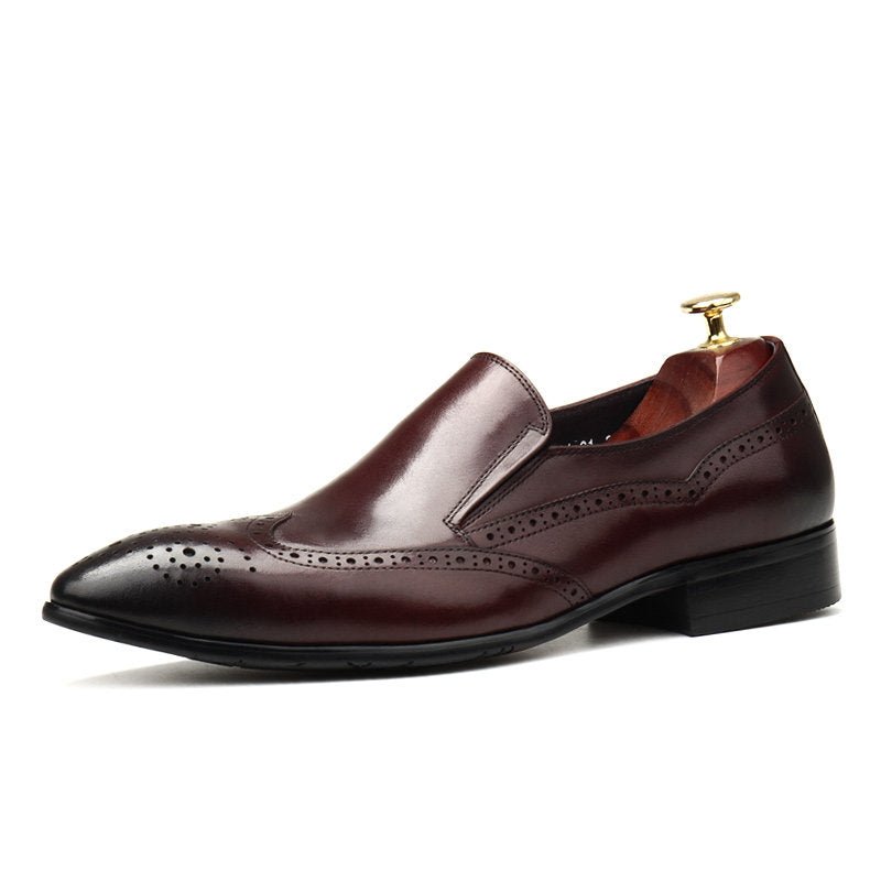 Men's Wingtip Brogue Dress Shoes: Pointed Toe Wedding Slip - on Loafersyes