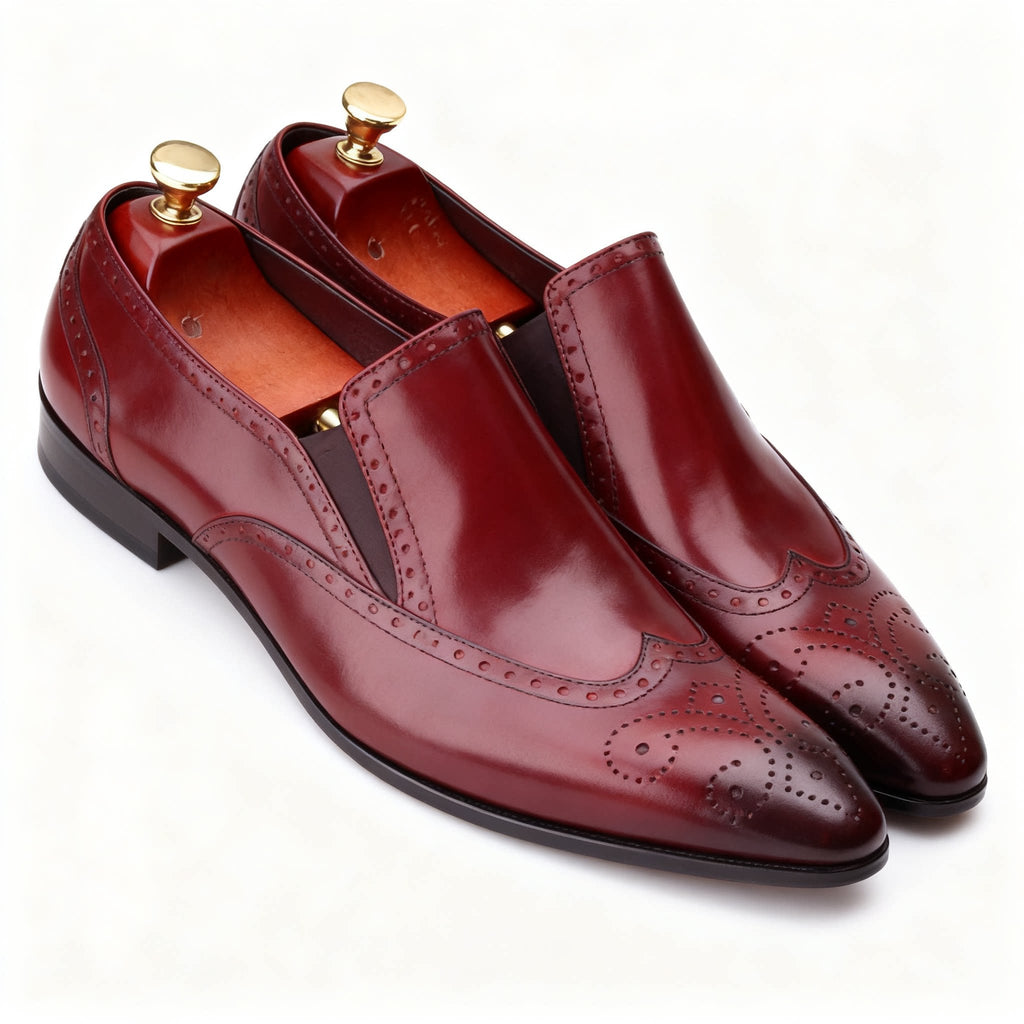 Men's Wingtip Brogue Dress Shoes: Stylish Pointed Toe Weddingyes
