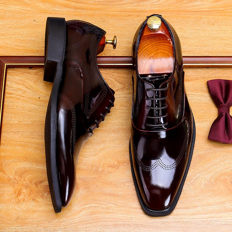 Men's Wingtip Brogue Oxford Dress Shoes Polished Leather Formal Shoesyes