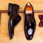 Men's Wingtip Brogue Oxford Dress Shoes Polished Leather Formal Shoesyes