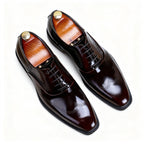 Men's Wingtip Brogue Oxford Dress Shoes Polished Leather Formal Shoesyes