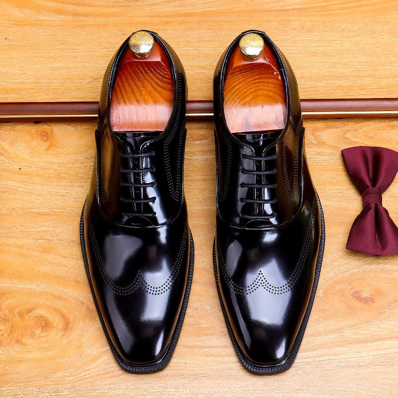 Men's Wingtip Brogue Oxford Dress Shoes Polished Leather Formal Shoesyes