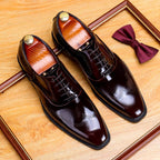 Men's Wingtip Brogue Oxford Dress Shoes Polished Leather Formal Shoesyes