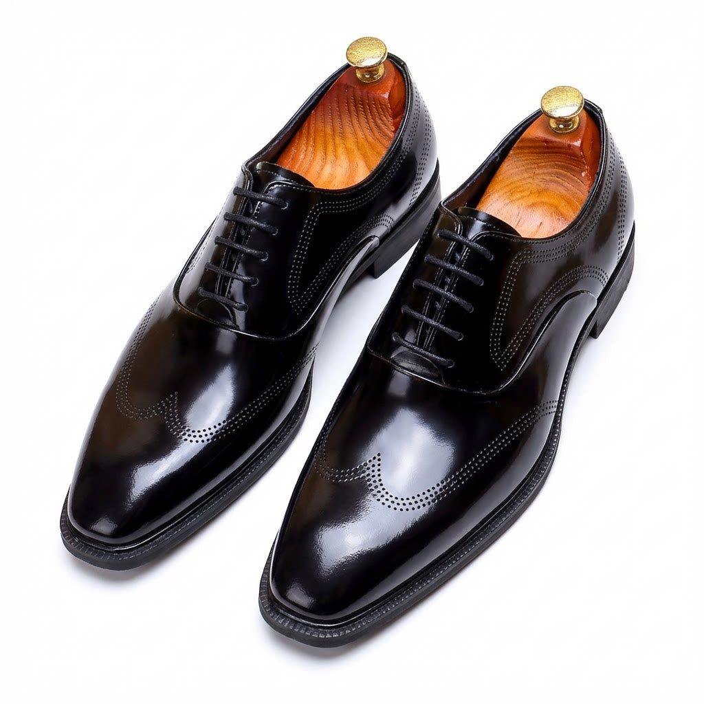 Men's Wingtip Brogue Oxford Dress Shoes Polished Leather Formal Shoesyes